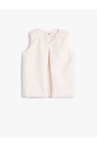 Koton Round Neck Plush Vest - Sleeveless