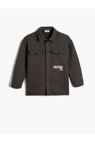 Koton Суичър с яка на риза и джобове с капак и детайли с бродерия - Shardon