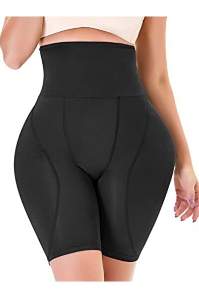 Bluewhs Women's High Waist Plumping Corset - Push-Up with Pads, Black Ff 510