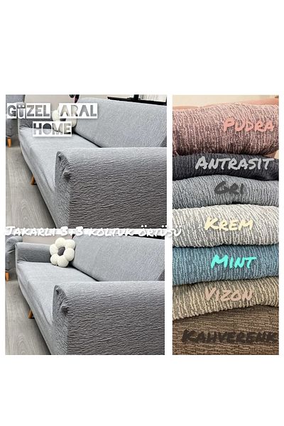 Güzel Aral 3+3 Jacquard Elastic Stretch Flexible Washable Cotton Seat Cover Set Seat Cover