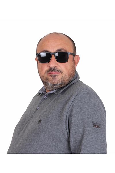 MocGrande Ανδρικό φούτερ με γιακά πόλο μεγάλου μεγέθους - 24409 ANTHRACITE MELANGE