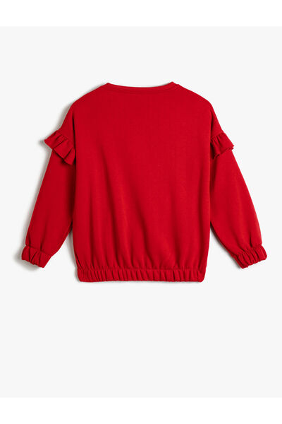 Koton Sweatshirt New Year's Themed Long Sleeve Crew Neck With Ribbon