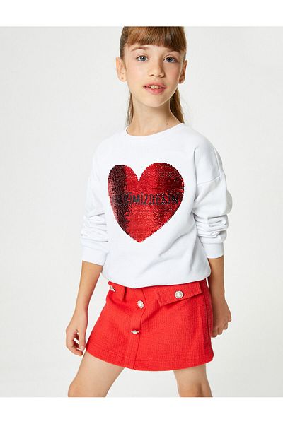 Koton Tweed Shorts Rock Tasche Detailliert Geknöpft Baumwolle