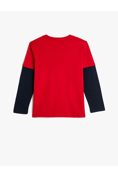 Koton T-Shirt City bedruckt, langärmlig, Rundhalsausschnitt, Baumwolle