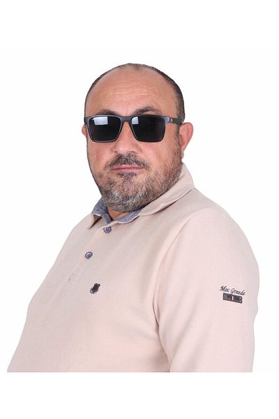 MocGrande Ανδρικό φούτερ Polo Neck Plus Size - 24409 ΜΠΕΖ
