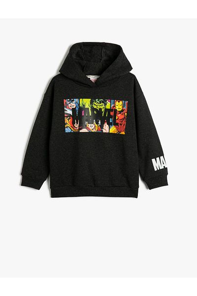 Koton Marvel Hooded Sweatshirt Licensed Long Sleeve Ribbon