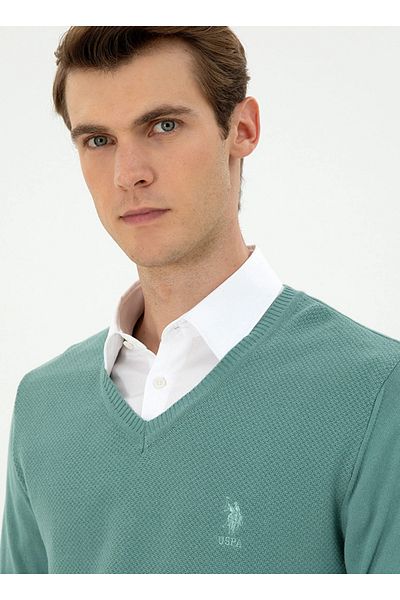 U.S. Polo Assn. Мъжки класически тесен пуловер G081Sz0Tk.000. 1920977 Dmls