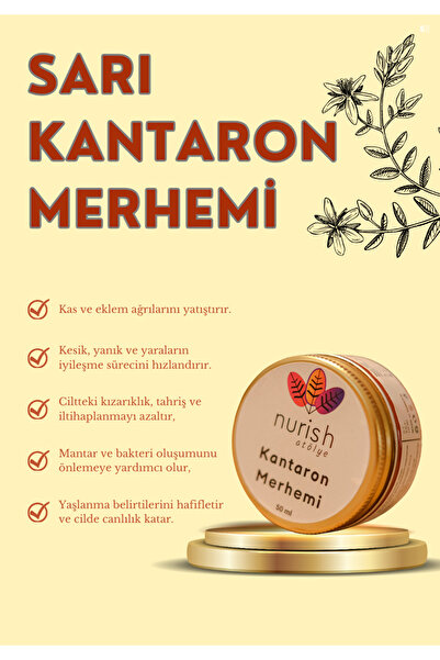 nurishatolye DOĞAL SARI KANTARON MERHEMİ - YARA İYİLEŞTİRİCİ ÖZELLİK