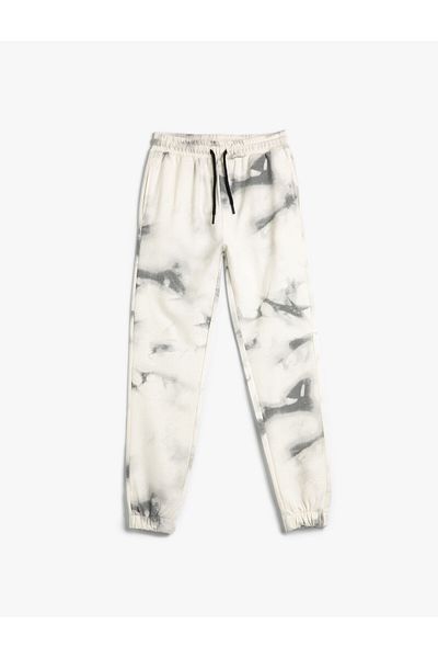 Koton Jogger Sweatpants Batik Patterned Tie Waist Raised Cotton