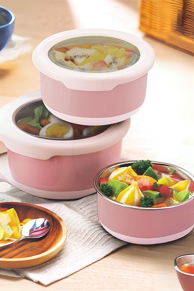 VİP AHMET 730 ml Pink Round Storage Container - Vp-935
