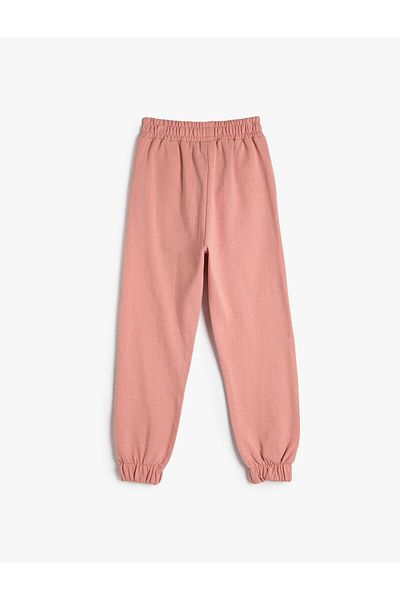 Koton Basic Jogger Sweatpants with Print Detail, Elastic Waist, Pocket, Ribbon