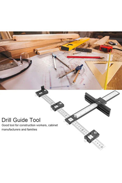 BGA Carpenter Jig Guide Ruler Hole Punch Stencil Cabinet Doors Drawer Hole Punch Stencil Ruler
