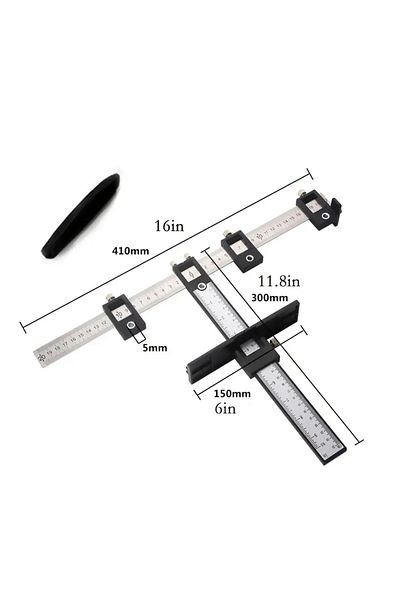 BGA Carpenter Jig Guide Ruler Hole Punch Stencil Cabinet Doors Drawer Hole Punch Stencil Ruler