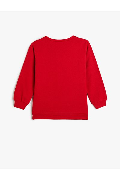 Koton Sweatshirt Long Sleeve Crew Neck Text Printed Raised