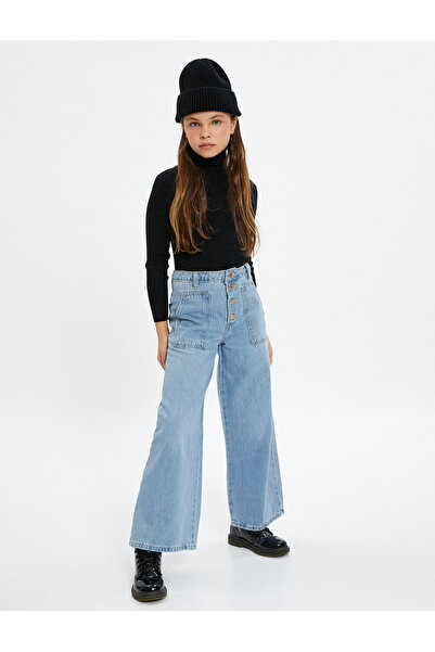 Koton Jeans mit weitem Bein und Taschendetail aus Baumwolle – Jeans mit weitem Bein