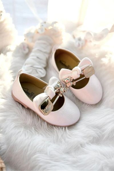 NS Little Girl's Ballerinas with Bow and Teddy Bear Detail