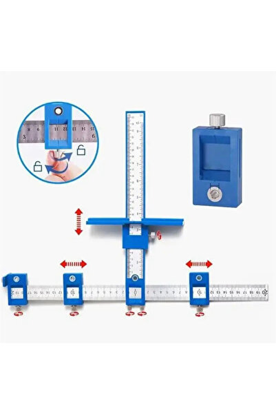 BGA Carpenter Jig Hole Punch Guide Ruler Cabinet Doors Drawer Holes Template Guide Ruler