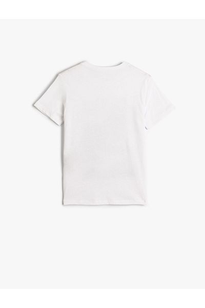 Koton T-Shirt Short Sleeve Dinosaur Printed Crew Neck Cotton