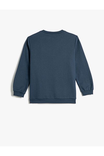 Koton Dinosaur Sweatshirt Crew Neck Long Sleeve Raised