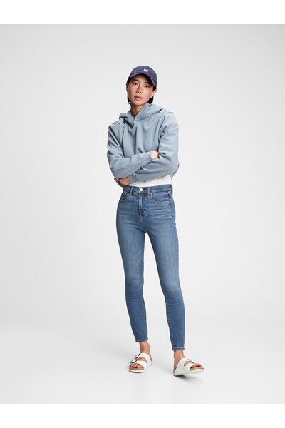 GAP Kadın Mavi High Rise Skinny Jean Pantolon
