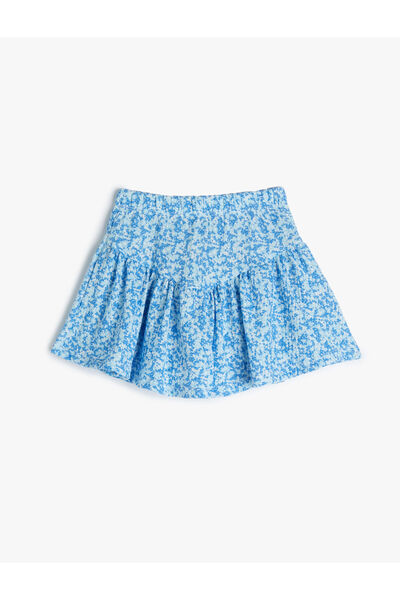 Koton Спідниця в квіточку плісирована текстурована з еластичним поясом