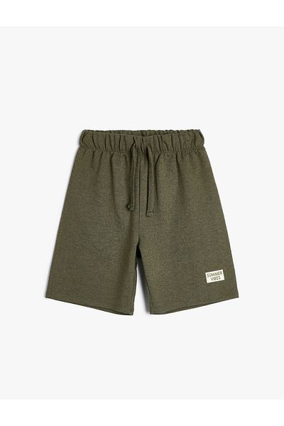 Koton Basic Shorts with Tie Waist and Print Detail