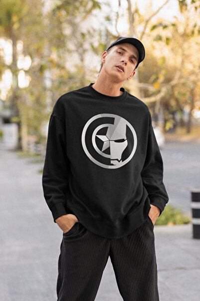 SEVBANO Kapetan Amerika X Iron Man Tiskana Unisex Oversize Avengers Dukserica