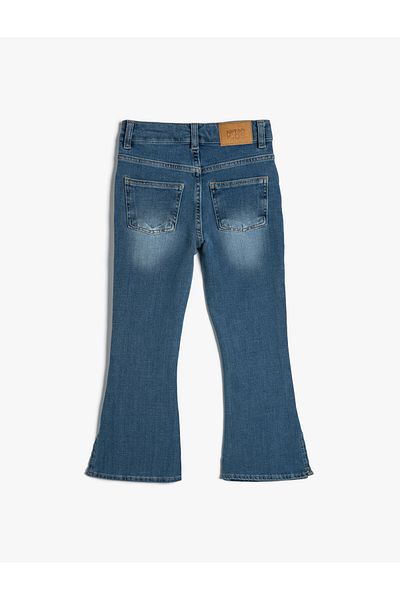 Koton Flare-Jeans mit Schlitzen, Baumwolltaschen – Flare-Jeans