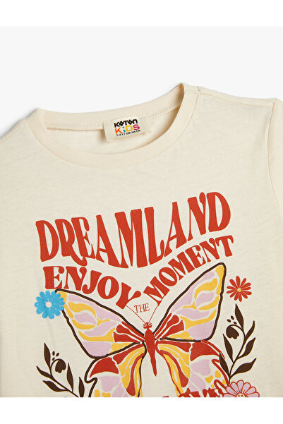 Koton Tričko s krátkým rukávem, výstřih s motýlkem, bavlna