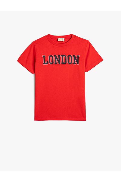 Koton Short Sleeve T-Shirt Printed Crew Neck Cotton