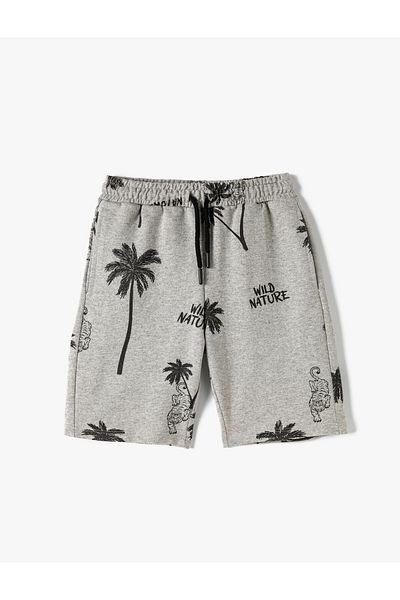 Koton Shorts Tiger Print Detailed Pocket Tie Waist