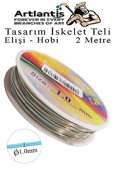Artlantis Renkli Tel Tasarım İskelet Teli 1.0mm 2 Metre 1 Adet Elişi Hobi El ...