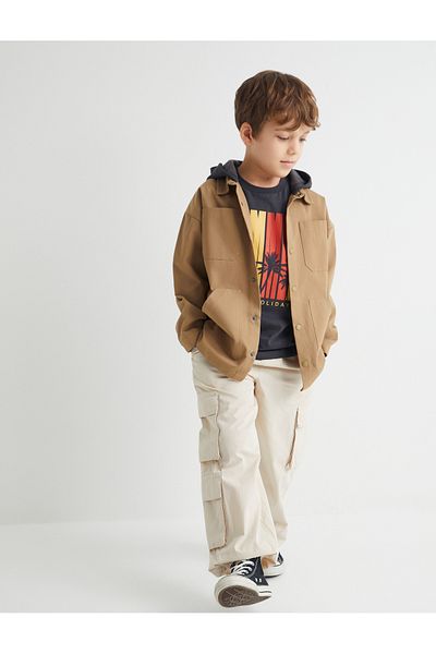 Koton Kalhoty Jogger Cargo Bavlna s kravatou v pase