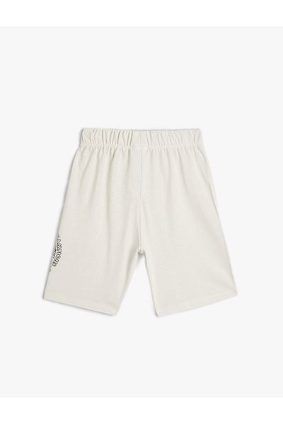 Koton Basketball Printed Cotton Shorts with Tie Waist