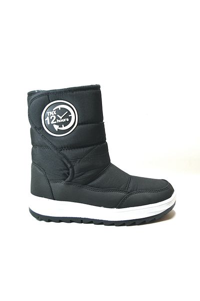 Onlo Ayakkabı Onlo Shoes AW.25 Μαύρες & Μπεζ Γούνινες Velcro Κοριτσίστικες μπότες χιονιού