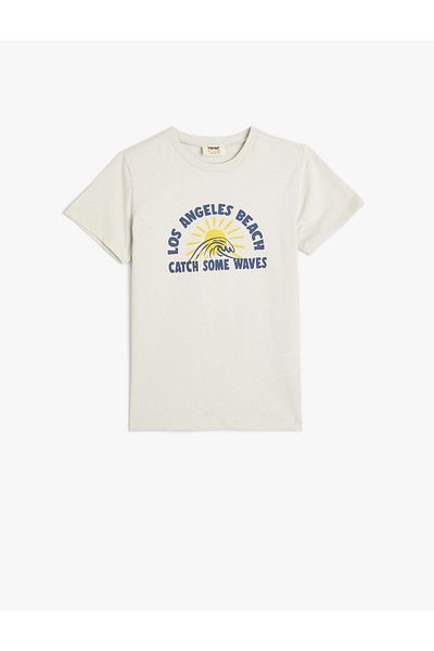Koton Short Sleeve Crew Neck City Printed Cotton T-Shirt