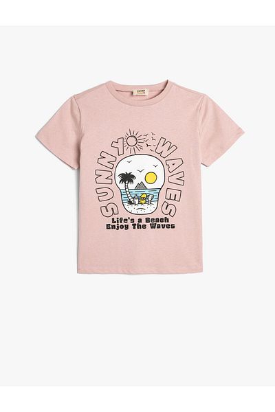 Koton T-Shirt Kurzarm Rundhals Totenkopf bedruckt Baumwolle