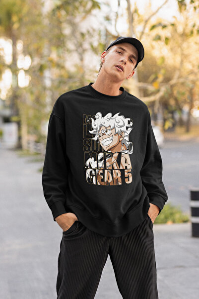 SEVBANO Monkey D. Luffy unisex majica sa štampanjem, oversize Nika Gear 5 ani...