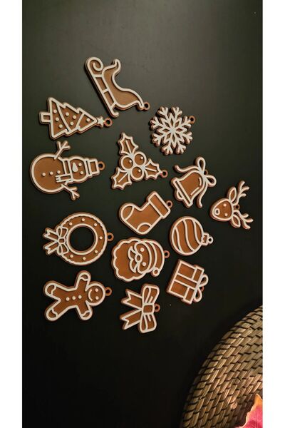 METADESİNG Christmas Pine Tree Ornament Set of 15 Gingerbread and Christmas P...