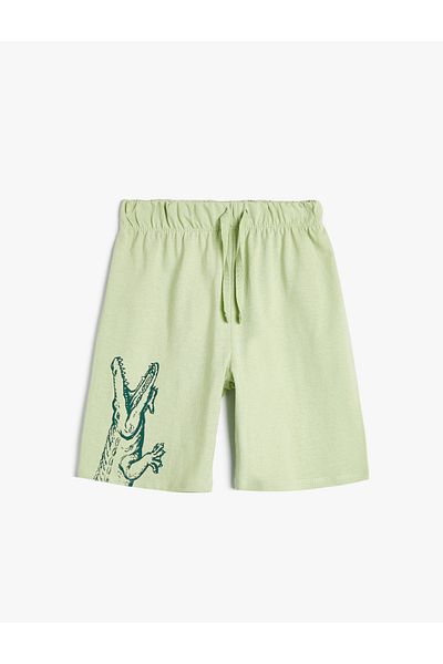 Koton Dinosaur Shorts with Tie Waist Cotton