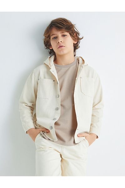 Koton Hooded Seasonal Jacket Cotton