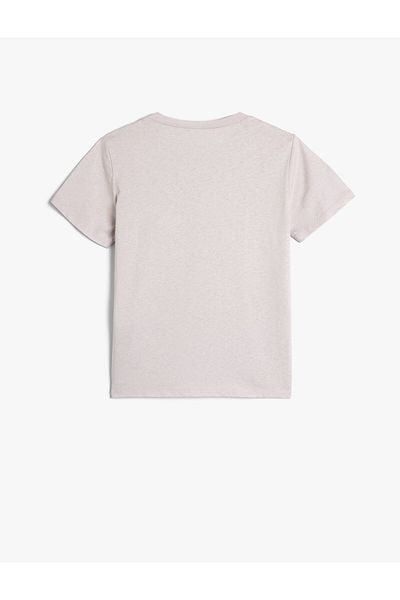 Koton T-Shirt Short Sleeve Crew Neck Cotton Summer Themed