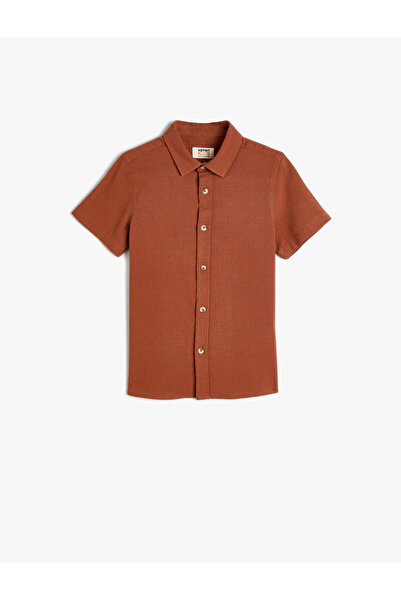 Koton Basic Shirt Short Sleeve Classic Collar Cotton