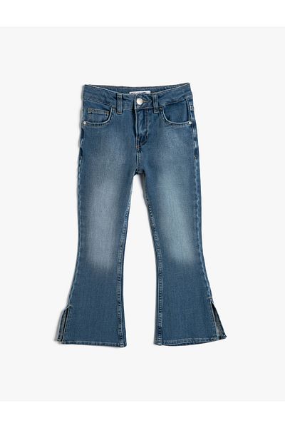 Koton Flare-Jeans mit Schlitzen, Baumwolltaschen – Flare-Jeans