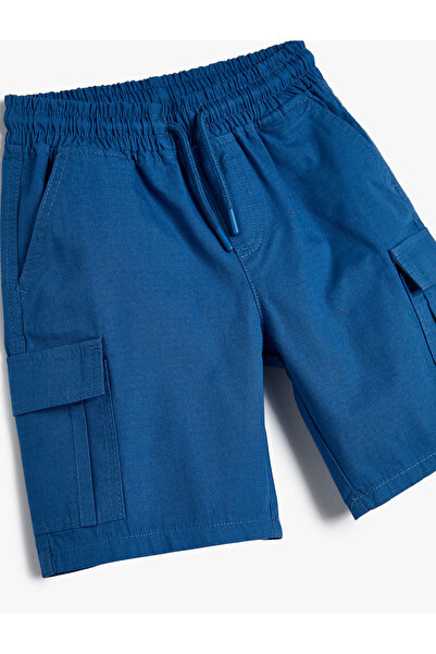 Koton Kargo Şort Beli Bağlamalı Yanları Cepli Pamuklu