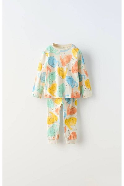 MİO Elephant Patterned Cotton Bottom-Top Pajamas Suit Boy