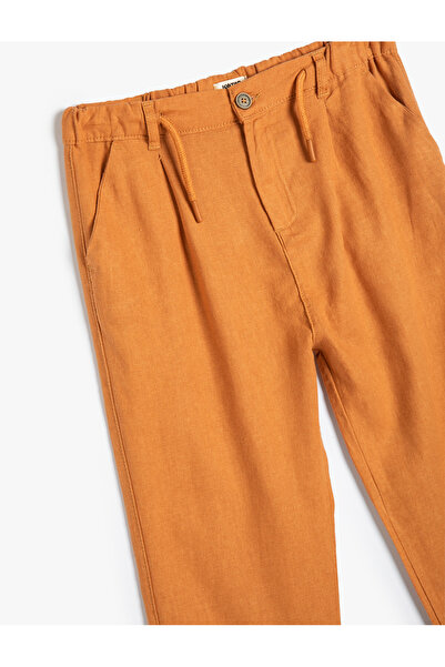 Koton Basic Pantolon Cepli Beli Bağlamalı Viskon Kumaş