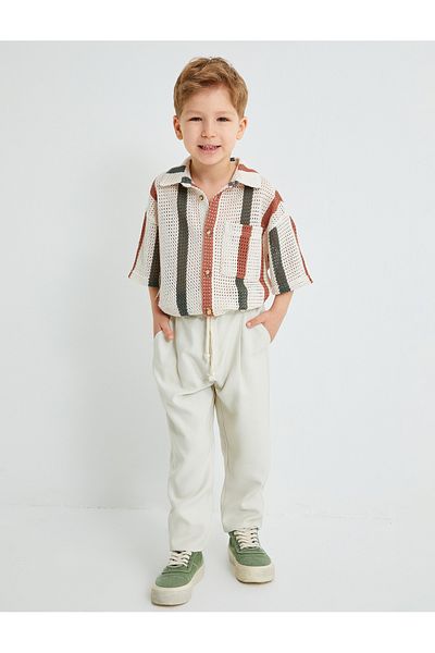 Koton Viscose Fabric Basic Trousers with Pockets - Waist Tied