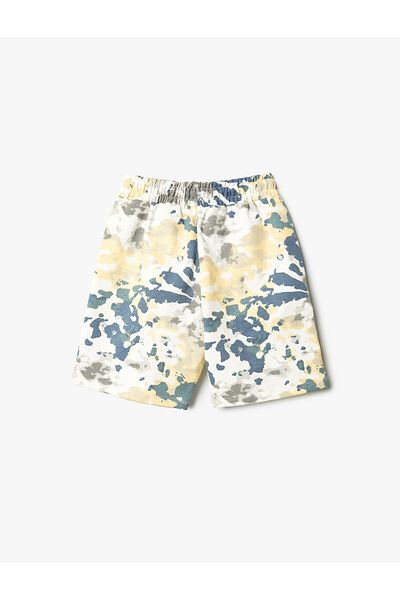 Koton Pantaloni scurți cu model Batik, buzunar în talie, bumbac