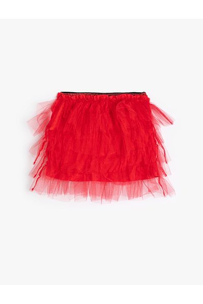 Koton Tutu Skirt Layered Elastic Waist Cotton Lined